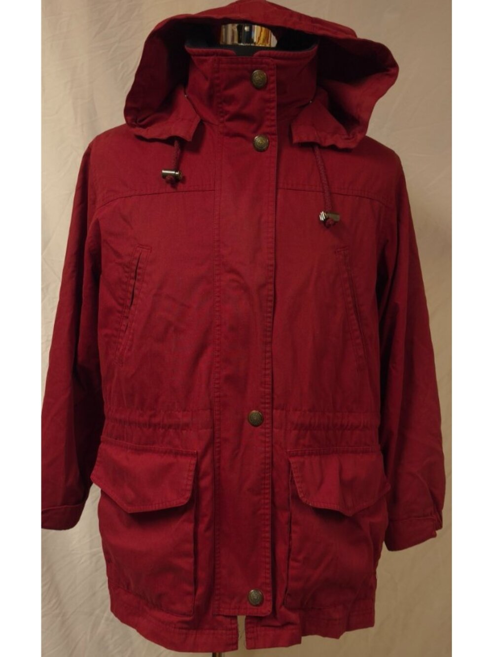 Pacific Trail Women M Red Fleece Lined Hooded Parka Winter Barn Big Pockets Coat